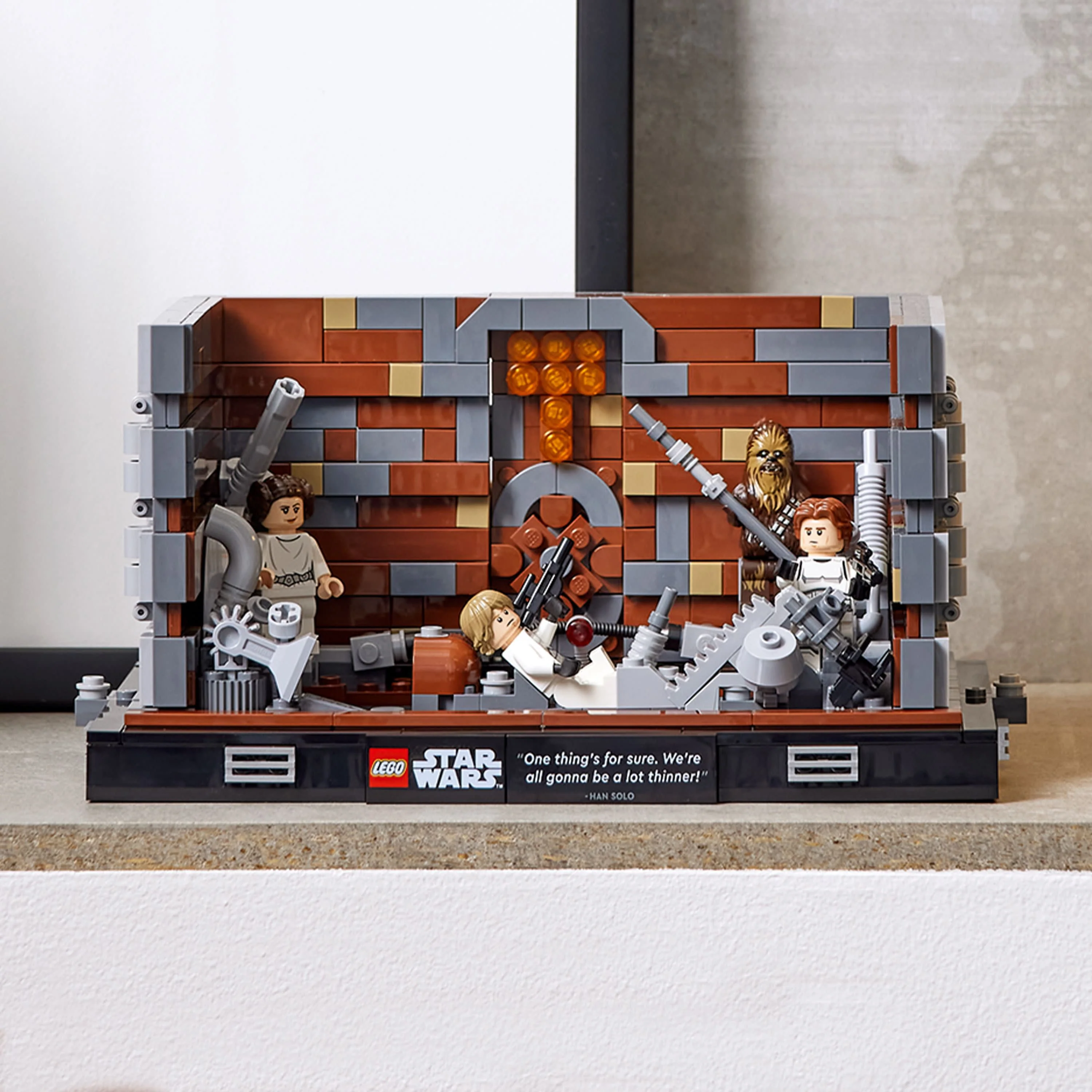 LEGO Star Wars Death Star Trash Compactor Diorama Series 75339 Adult Building Set with 6 Star Wars Figures including Princess Leia, Chewbacca & R2-D2