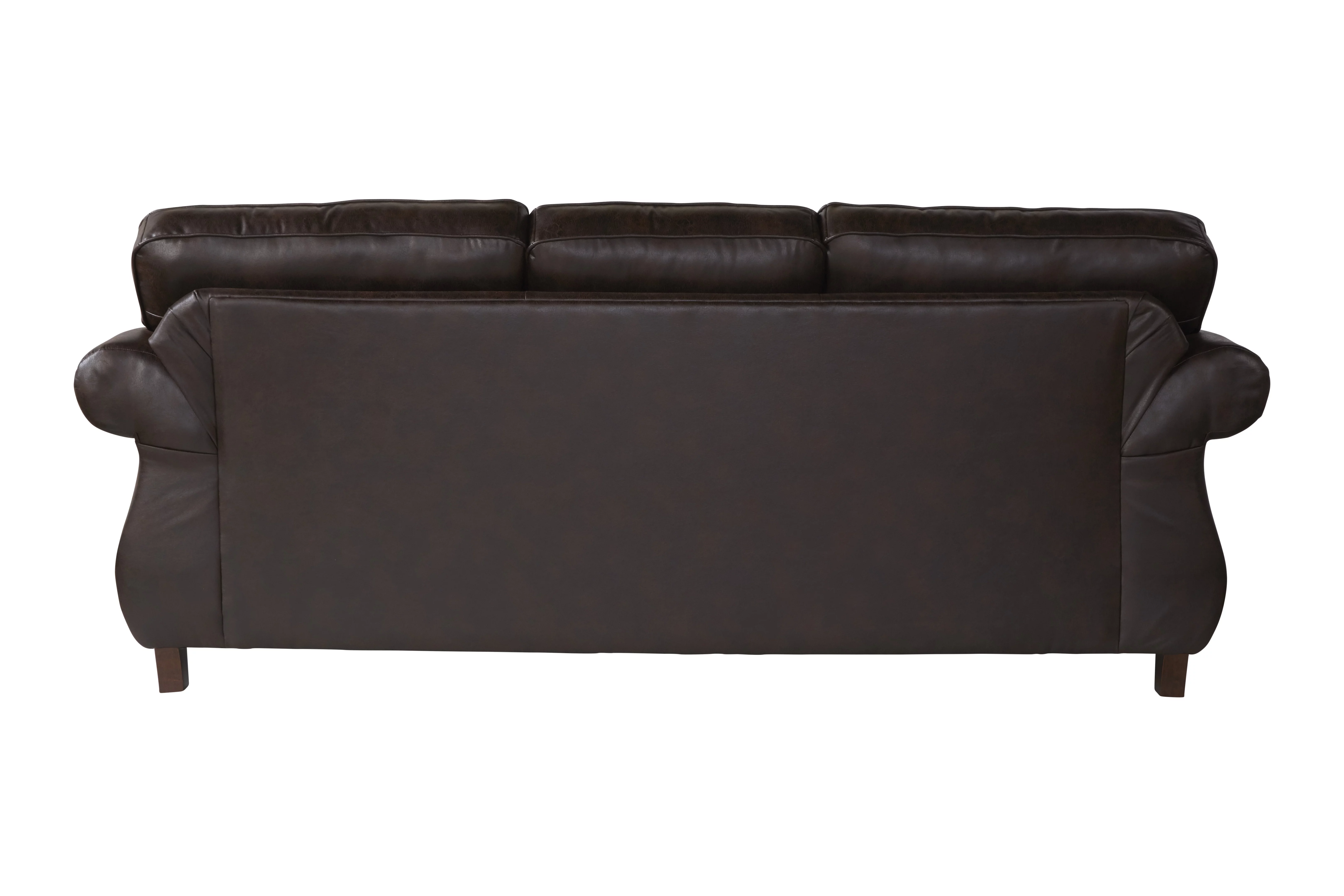Roundhill Furniture Leinster Nailhead Faux Leather Sofa and Loveseat Set, Espresso