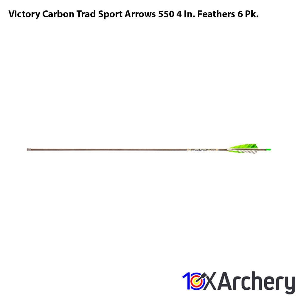 Victory Carbon Trad Sport Arrows 550 4 in. Feathers 6 Pack