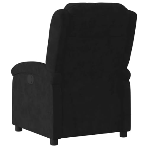 Massage Recliner Chair Black Velvet,Plush Velvet Reclining Massage Chair with Adjustable Footrest, Headrest