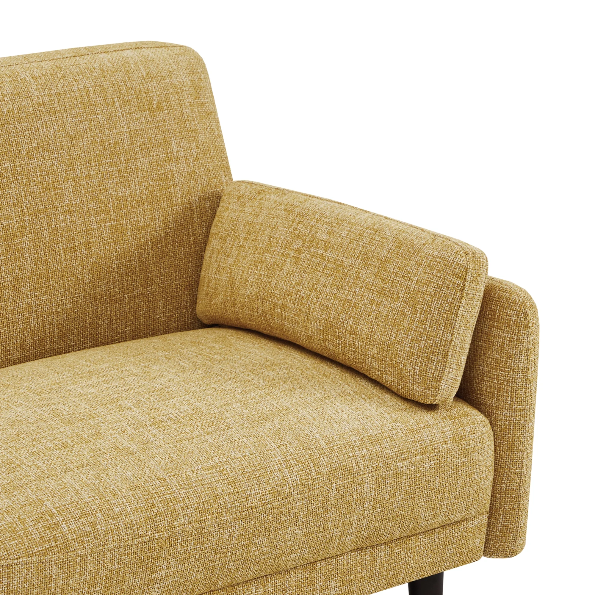 CHITA Mid-Century Modern Sofa, Fabric Couch for Living Room with Solid Wood Leg, 73''W, Mustard Yellow
