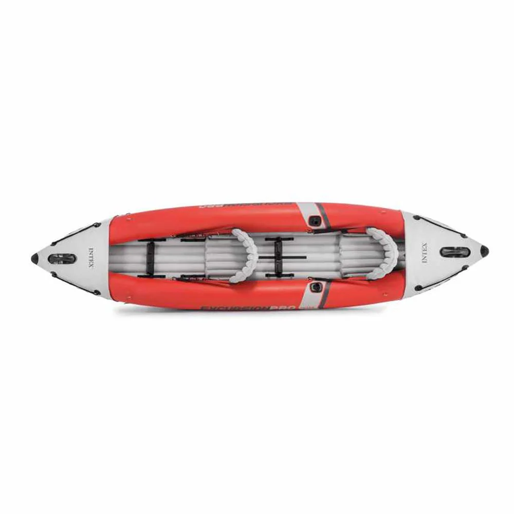 Intex Excursion Pro Inflatable 2 Person Vinyl Kayak w/ Oars & Pump, Red (2 Pack)