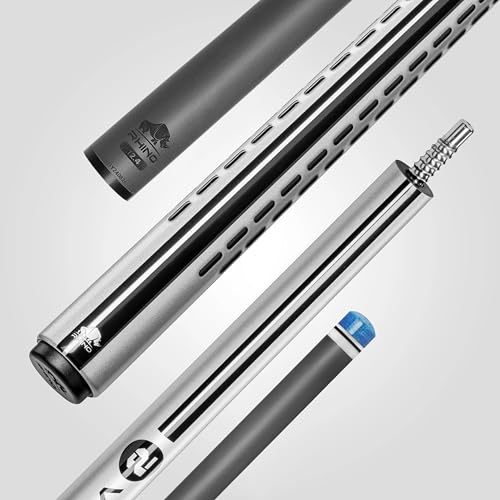 RHINO Nebula 2 Pool Cue - 100% Carbon Fiber Shaft & Composite Butt. Time Crystal Tip, Pro Taper Design, 12.4 mm,12.8 mm. 3/8-8 Joint