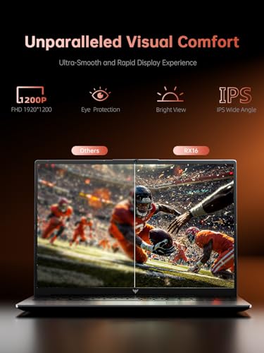 2025 New AMD Laptop, Laptop with AMD Ryzen 7 7735HS (8C/16T, Up to 4.75GHz), 16GB DDR5 512GB NVMe SSD Laptop Computer, Up to 4TB, 16-inch FHD Display