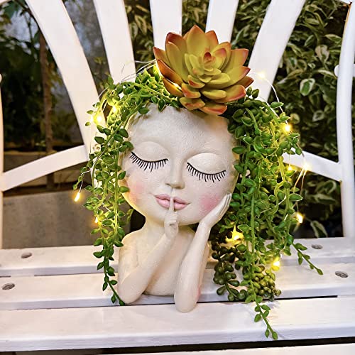 Solar-Face Flower Pot Head Planter Pots