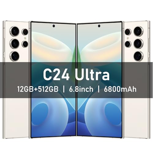C24 Ultra 5G Smartphone, 6+256GB Unlocked Phone,48+108MP Zoom Camera，6800mAh 6.8" HD Screen Unlocked Cell Phone, 6+256GB Android13.0