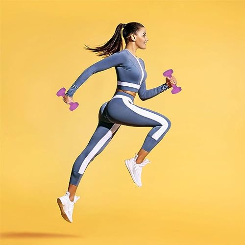 HolaHatha Neoprene Dumbbell Free Hand Weight Set with Rack, Ideal for Home Exercises to Gain Tone and Definition