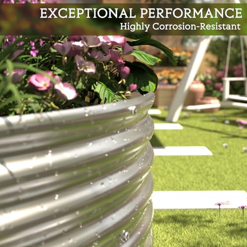4 Pack 6x2FT Galvanized Raised Garden Bed Outdoor,Metal Garden Bed for Vegetables,Steel Raised Beds for Gardening,Above Ground Garden Box for Flower