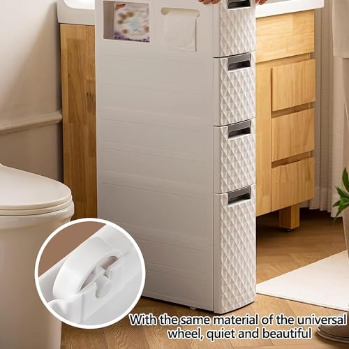 Small Bathroom Storage Cabinet - Narrow Slim Organizer Side Corner Unit