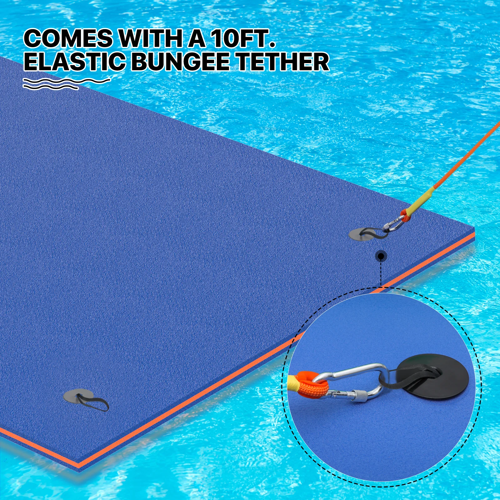 MADOG Water Floating Mat Foam Pad, 9x6FT Bouncy Tear-Resistant XPE Foam