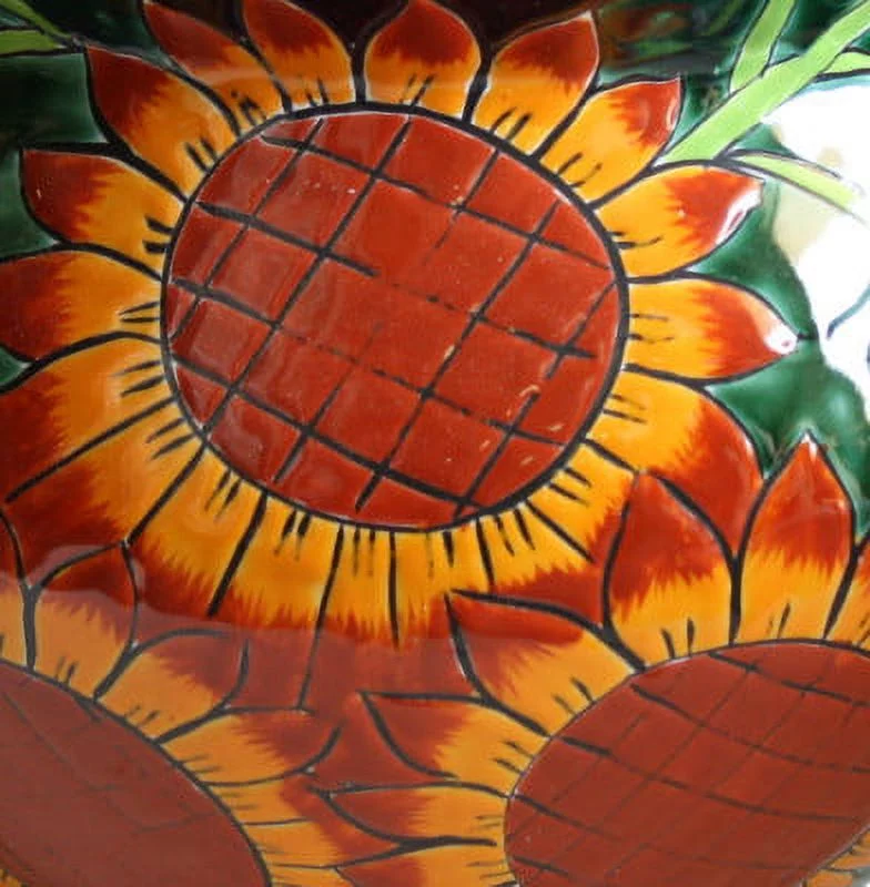 Large-Sized Sunflower Mexican Colors Talavera Ceramic Garden Pot - Radiant Selections