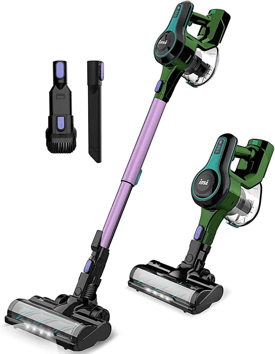 INSE Cordless Vacuum Cleaner, Lightweight 6 in 1 Stick Vacuum with Powerful Suction, Cordless Vac Up to 45min Runtime