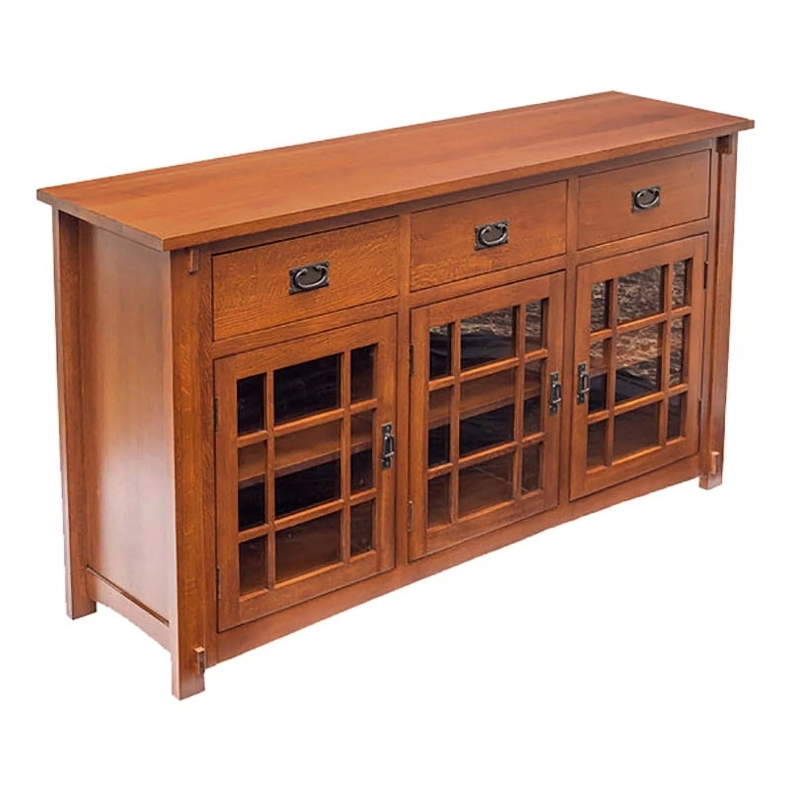 Crafters and Weavers Arts and Crafts Wood Sideboard in Cherry
