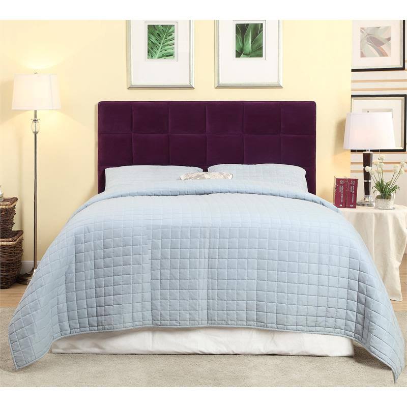 Furniture of America Hellan Fabric Full Queen Headboard in Purple