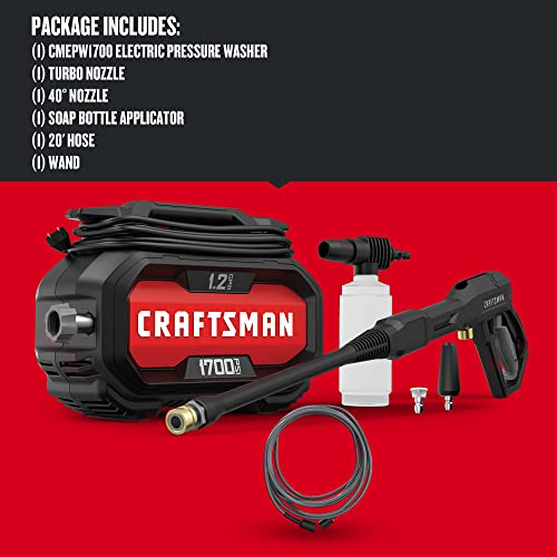 CRAFTSMAN Electric Pressure Washer, Cold Water, 2100-PSI, 1.2 GPM, Corded (CMEPW2100)