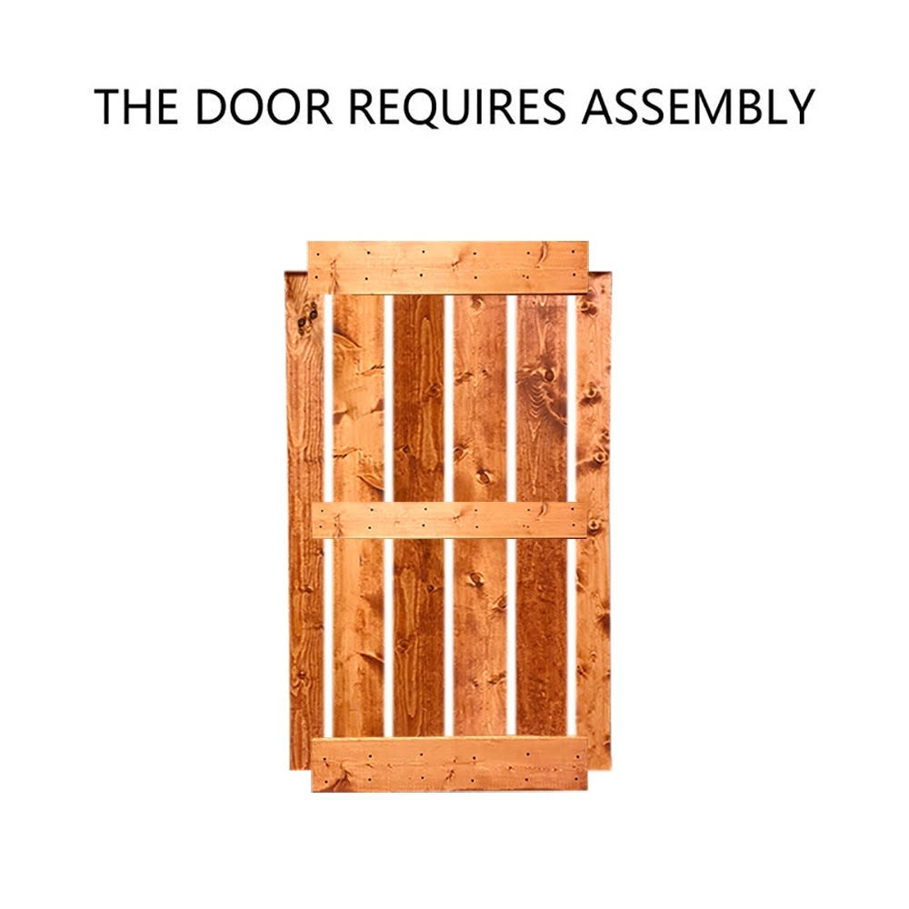 CALHOME Stained Midbar Double DIY Barn Door w/ Hardware Kit - Weather Gray - 84 x 84