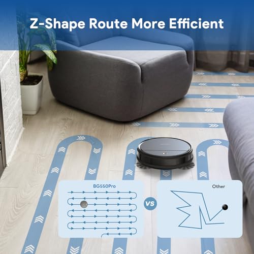 Robot Vacuum and Mop: 2-In-1 Robotic Vacuum Gyroscope Navigation Z-Zag Cleaning & Alexa/APP Control& Tangle-Free& Schedule Cleaning