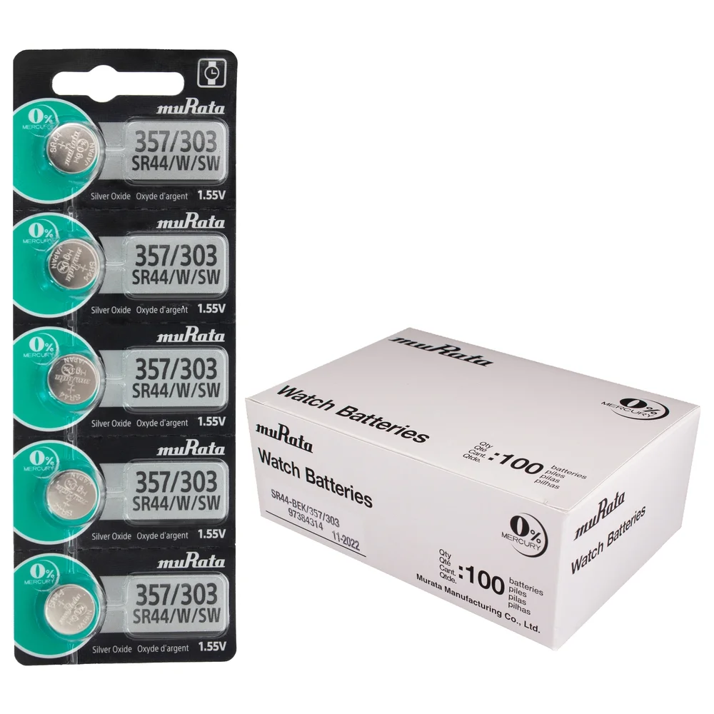 300x Murata 357 303 SR44 Silver Oxide Battery Made in Japan NEW