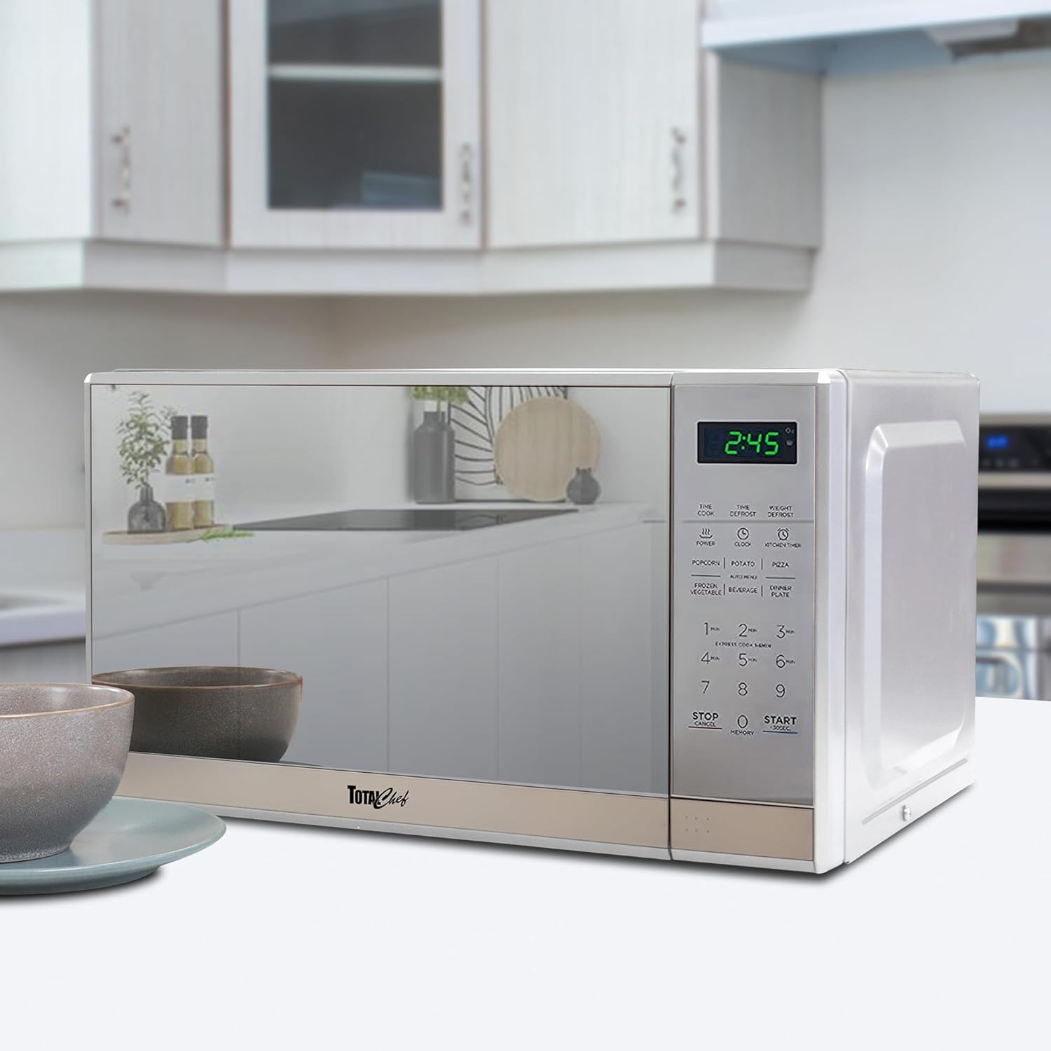 Total Chef Natural Convection Microwave Oven - Ideal Countertop Pizza Oven, Designed for Small Spaces, Perfect for Toasting, Baking, and Air Frying