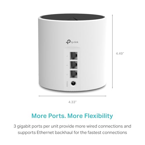 TP-Link Deco X55 AX3000 WiFi 6 Mesh System - Covers up to 6500 Sq.Ft, Replaces Wireless Router and Extender, 3 Gigabit Ports per Unit
