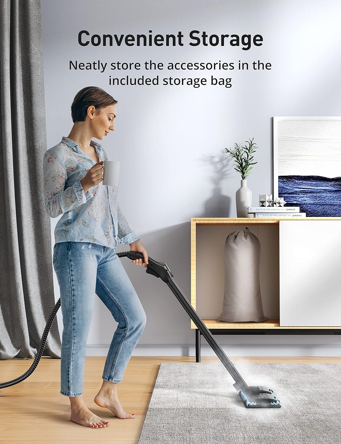 Steam Cleaner, Aspiron 70S Heat Up Multipurpose Portable Steamer for Carpet and Upholstery Floors Car Kitchen Tiles, 6M Power Cord