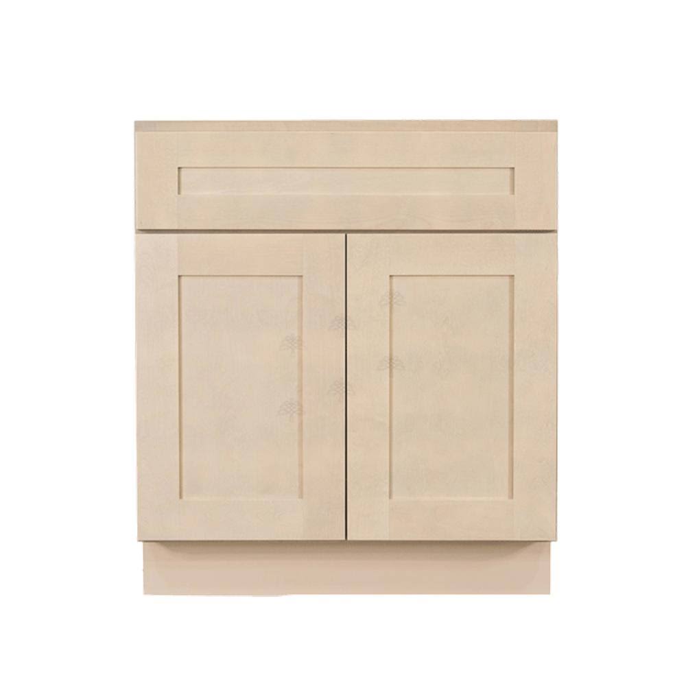 Lifeart Cabinetry Lancaster Shaker Assembled 24x34.5x24 in. Sink Base Cabinet with 2 Doors in Stone Wash