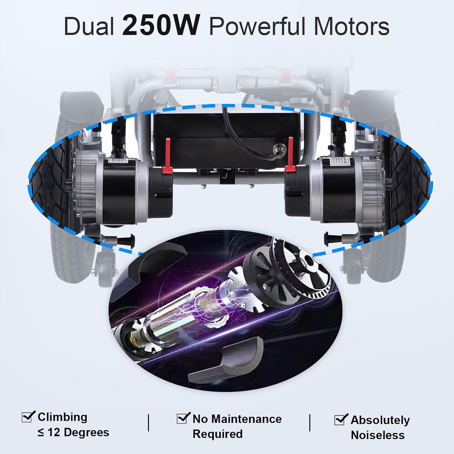 Electric Wheelchair for Adults, 15 Miles Long Travel Range