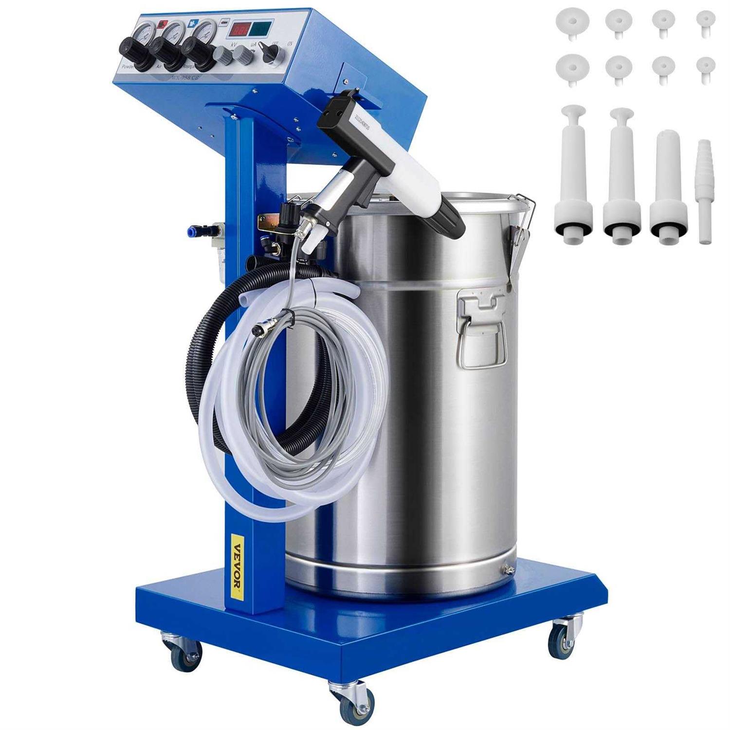 VEVOR Powder Coating Machine 50W 45L Capacity Electrostatic Powder Coating Machine Spraying Gun Paint 450g Per Minute WX-958 Powder Coating System