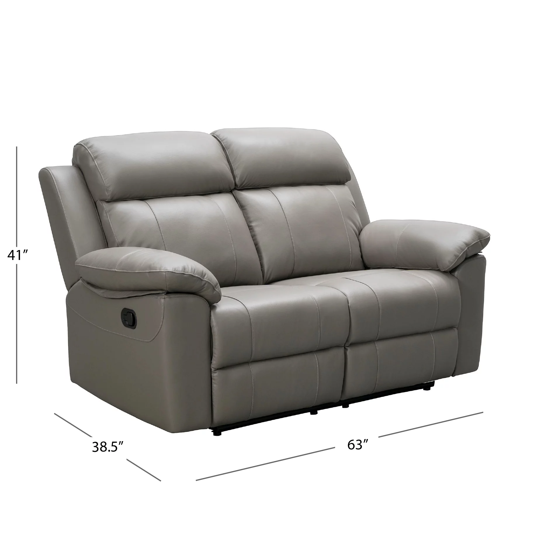 Devon & Claire Ryan Top Grain Leather Reclining Sofa Set, Gray
