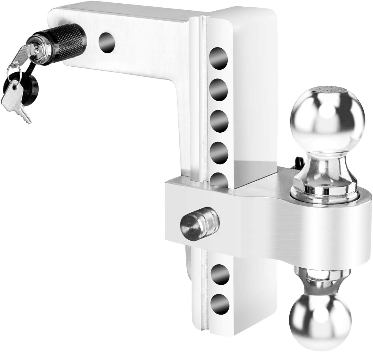 Fullwatt Dual Ball Mount Hitch Adjustable Drop/Rise, Aluminum Trailer Hitch for Vehicles, Fits 2" Receiver with Pin Lock (10 inch)