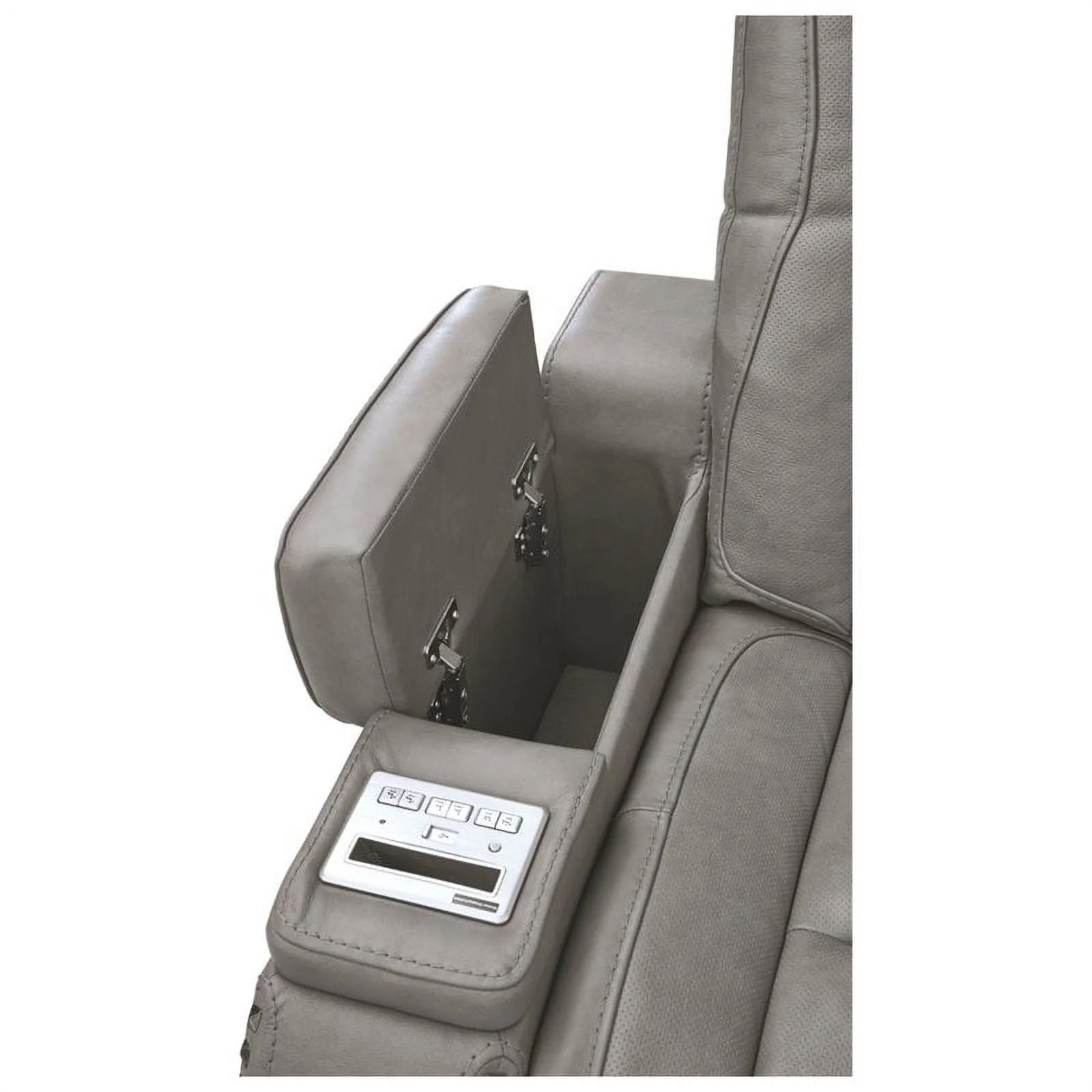 Bowery Hill Contemporary Leather Power Reclining Sofa in Gray