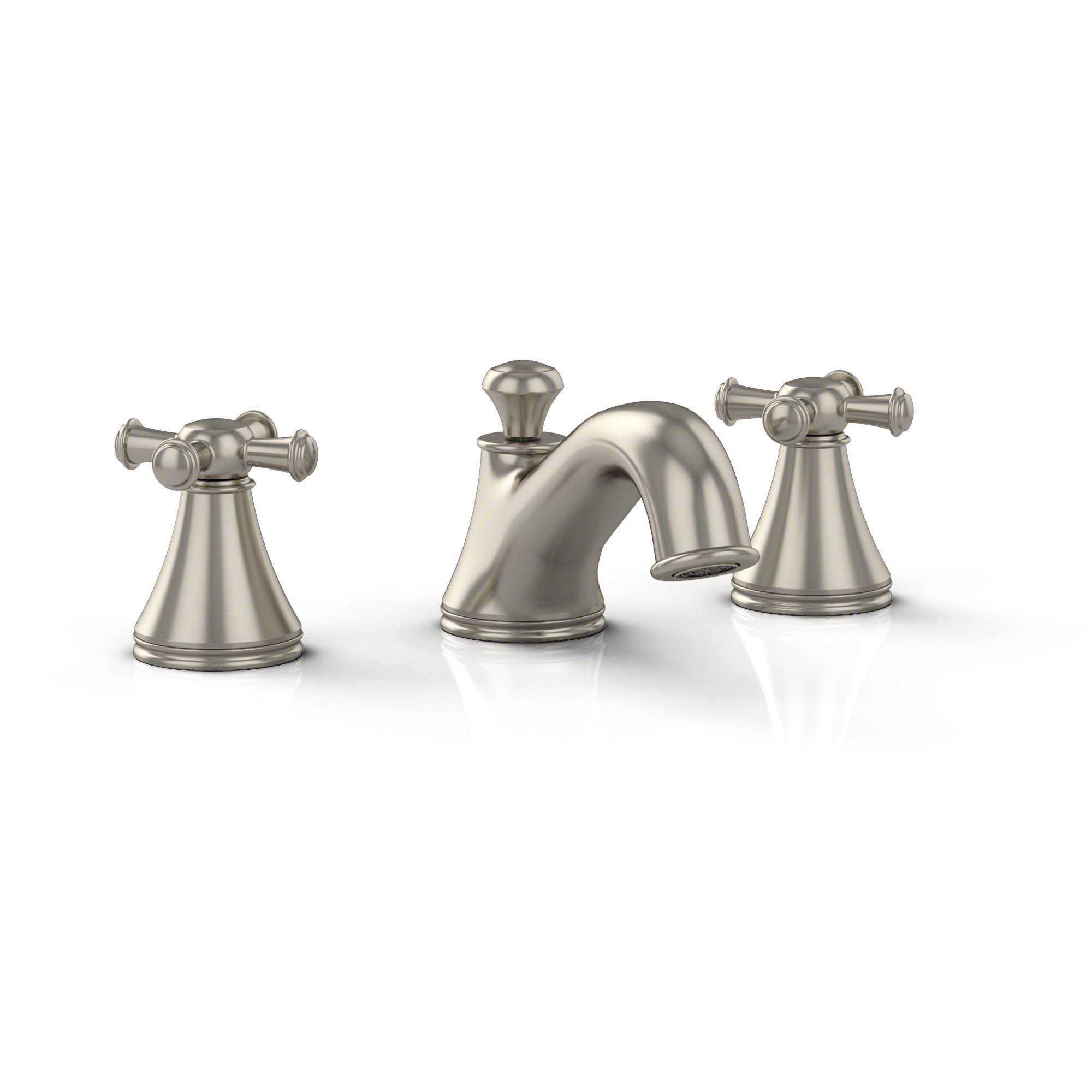 Toto Vivian Two Cross Handle Widespread 1.2 GPM Bathroom Sink Faucet - Brushed Nickel TL220DD12#BN