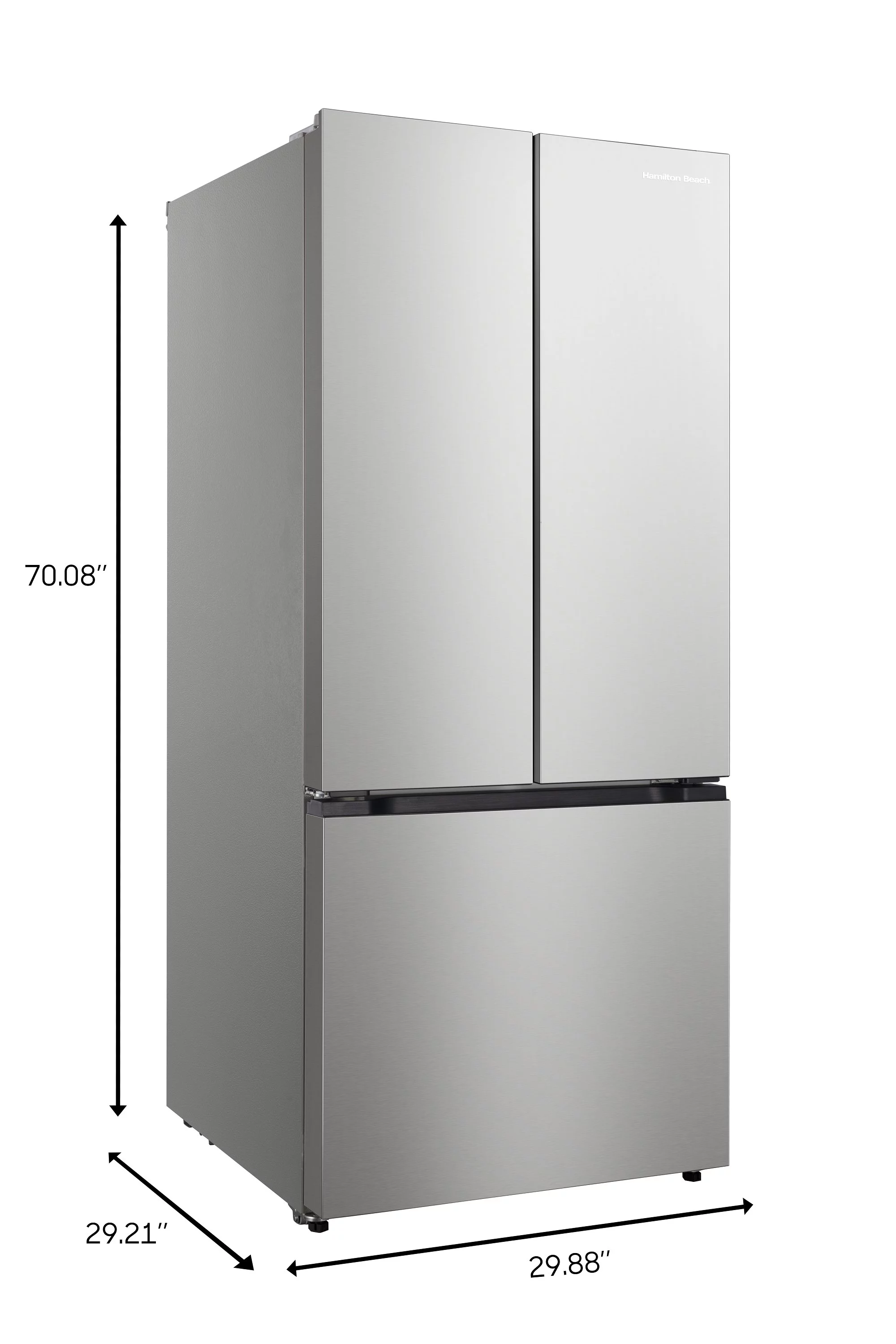 Hamilton Beach, 17.7 Cu. Ft. French Door Refrigerator, Freestanding Installation, Platinum Silver, HZ0771