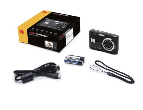 KODAK PIXPRO FZ45 16MP Digital Camera with 4X Optical Zoom 27mm Wide Angle and 2.7" LCD Screen Bundle with 32GB SD Memory Card, AA Batteries (4 Pack)