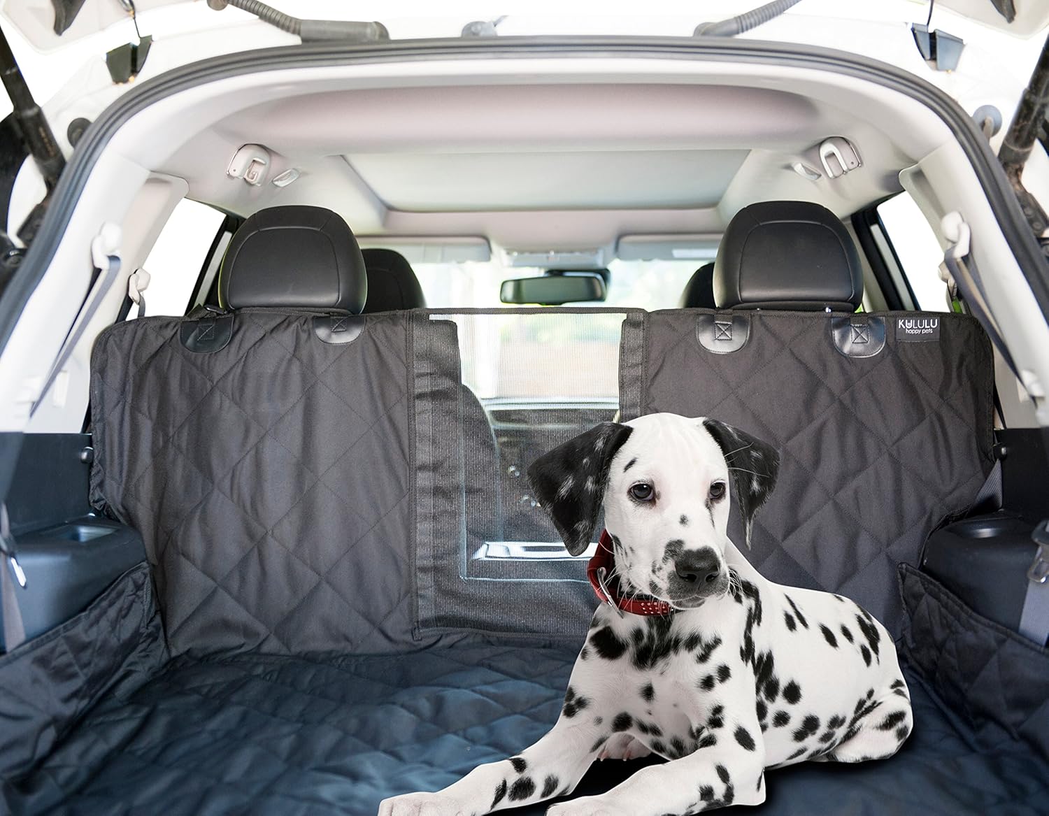 KULULU SUV Cargo Liner for Dogs, Heavy Duty Waterproof Non Slip Durable Liner, Mesh Window for Stress Free Travel