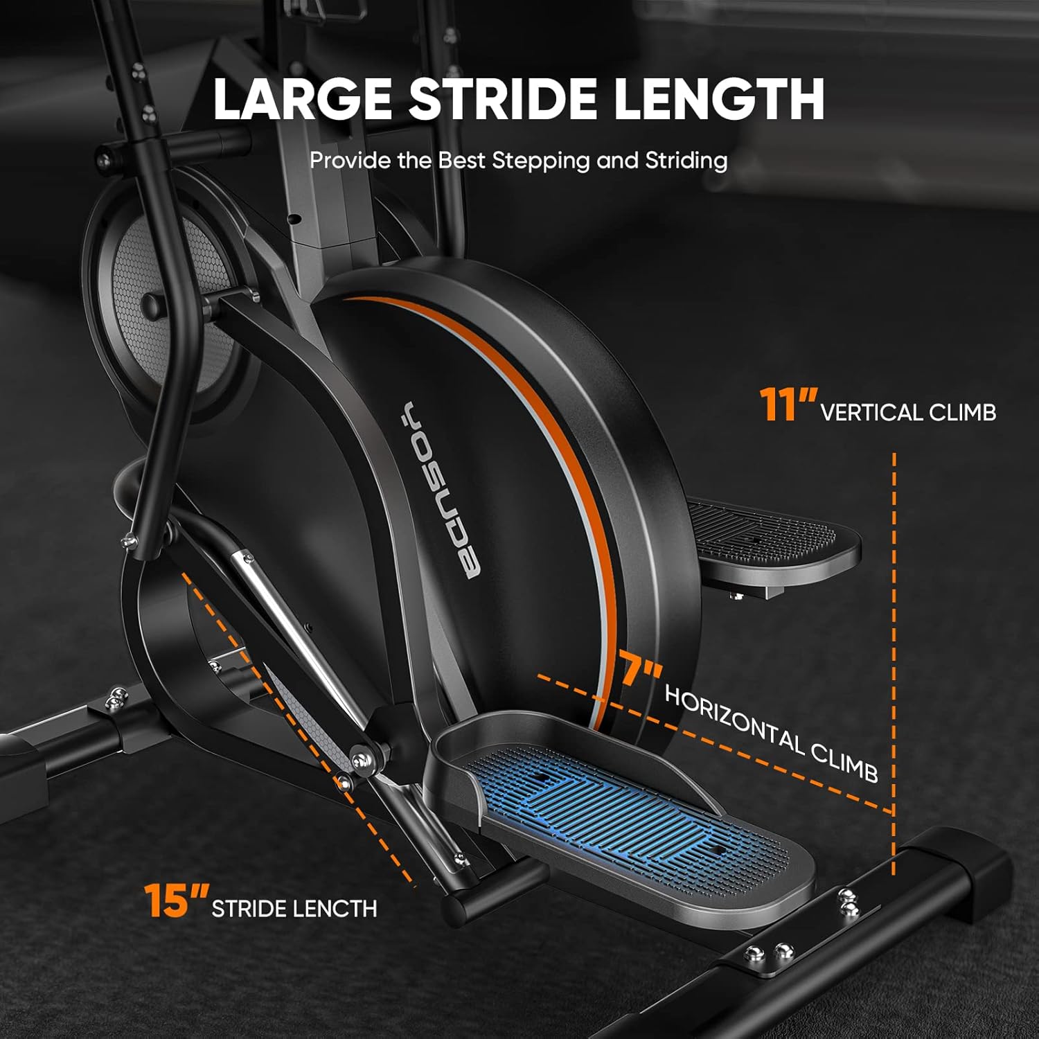 YOSUDA Pro Cardio Climber Stepping Elliptical Machine, 3-in-1 Elliptical Machine Stair Stepper Trainer