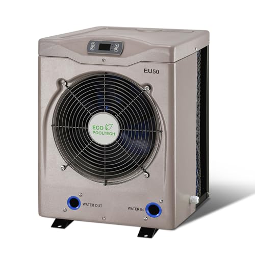 Above Ground Pool Heater EU50, Max 16184BTU Up to 5000gallons Electric Swimming Pool Heat Pumps, Titanium Heat Exchanger, 5.62 COP, 110V/120V
