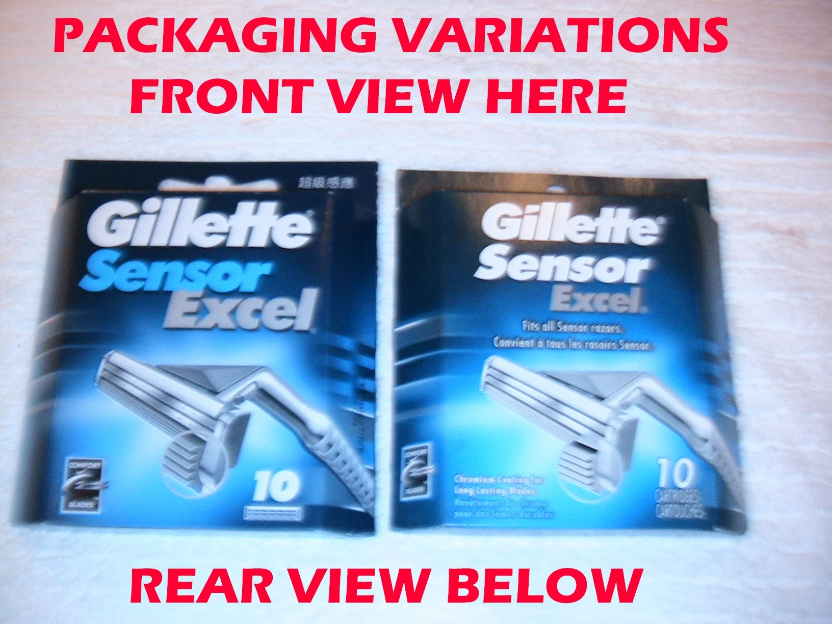 Gillette Sensor Excel Refill Blade Cartridges, 10 Ct. (Pack of 10)