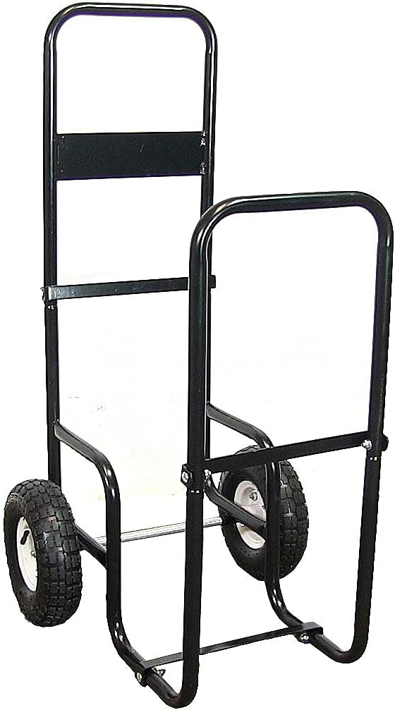 Sunnydaze Firewood Log Cart Carrier with Heavy Duty Waterproof Cover COMBO, Outdoor Wood Rack Storage Mover, Rolling Dolly Hauler