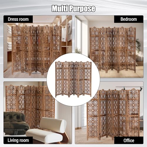 5.6FT Tall Room Divider,Japanese Room Divider 6 Panel Shoji Screen Room Dividers