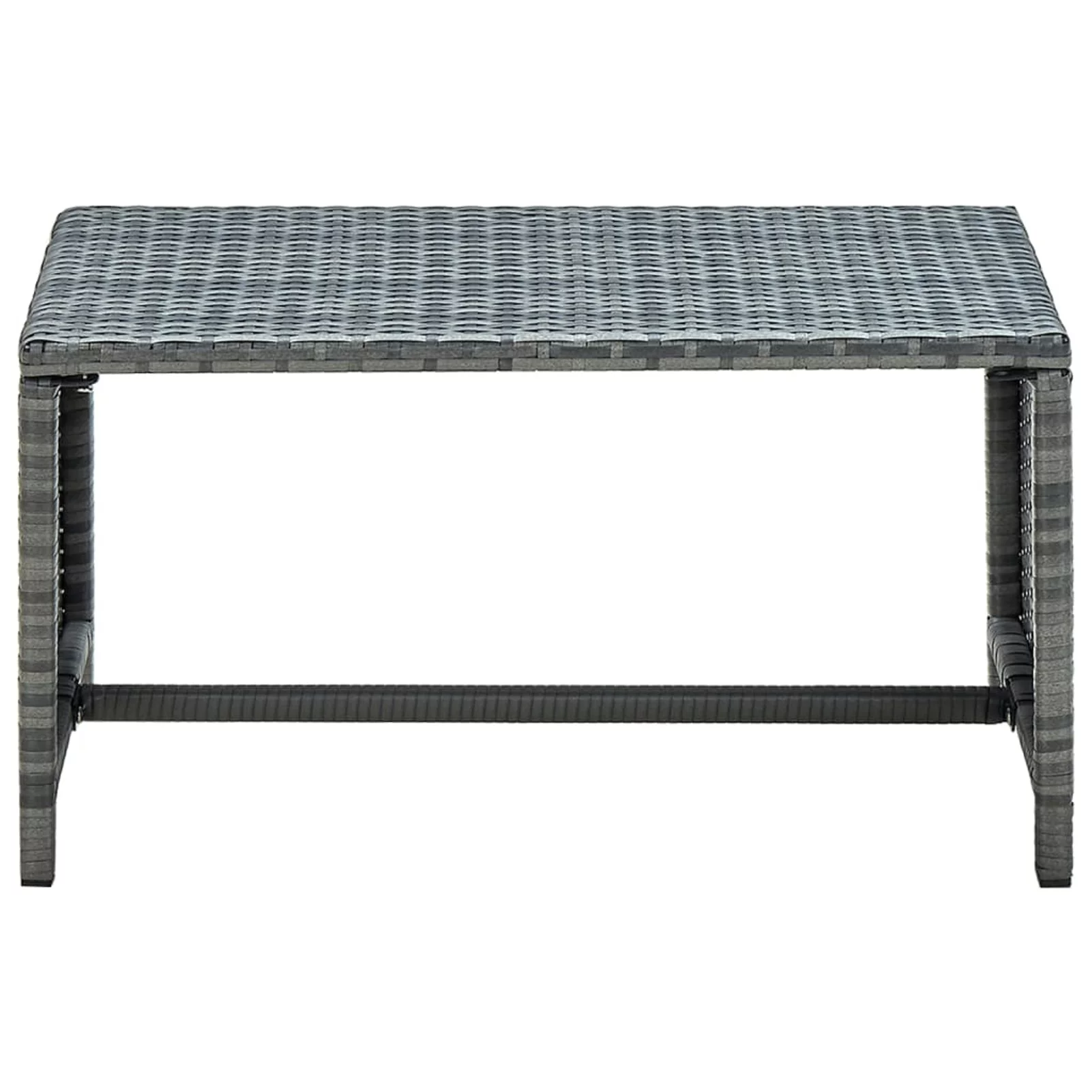 4 Piece Patio with Cushions Set Poly Rattan Gray