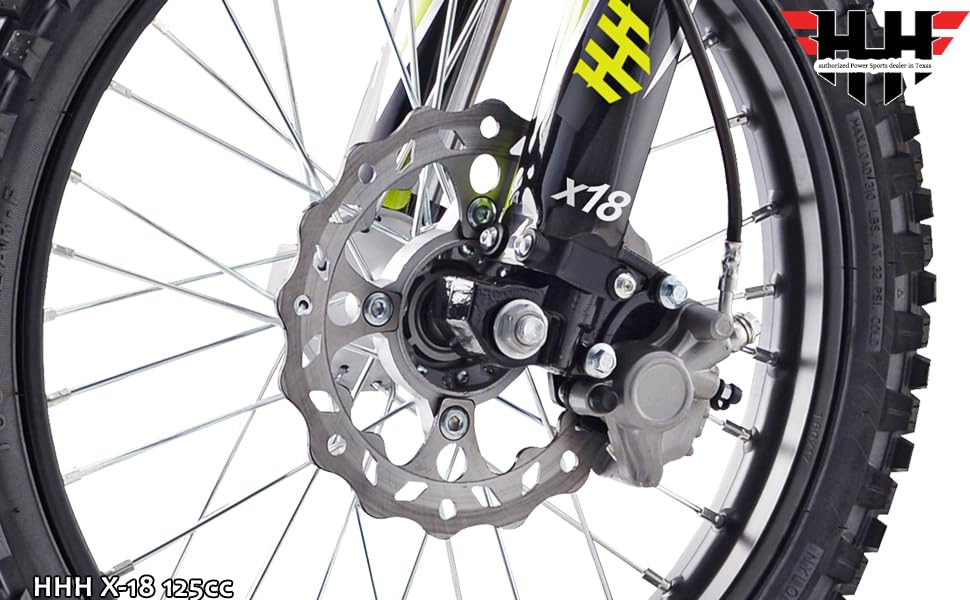 HHH 125cc Dirtbike X18 Dirt Bike DB X18 Racing DB18 Dirtbike 125cc 4 Speed Manual Clutch and Big Size Tires 17/14 inches