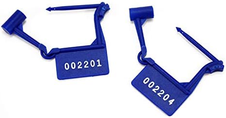 Leadseals(R) Green Plastic Padlock Seals Numbered Security Tags Disposable Self-Locking Medical Padlock Tags Tamper Proof Seals (Pack of 100 PCS)