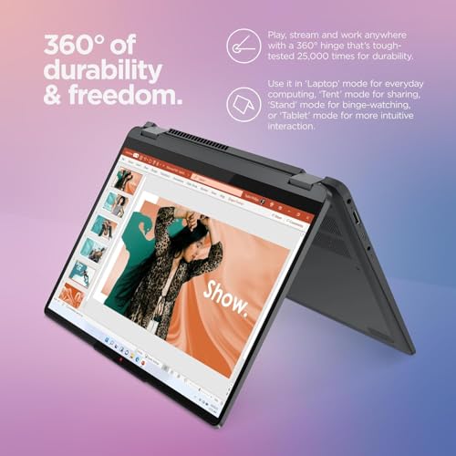 Lenovo IdeaPad Flex 5i 2-in-1 Laptop (14" FHD+ Touchscreen, Intel Core i3-1215U, 8GB RAM, 256GB SSD) Convertible, Fingerprint, FHD Webcam