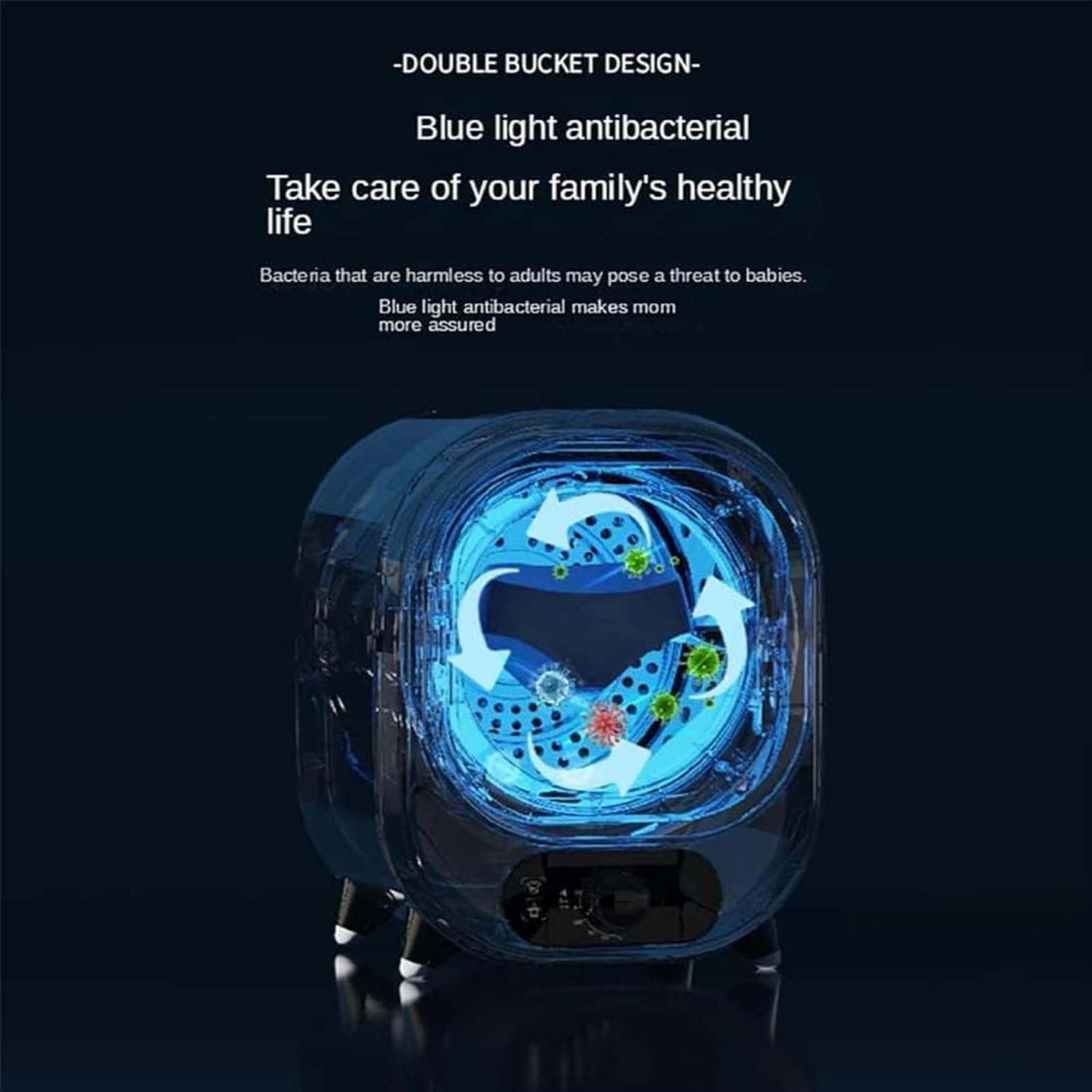 Compact Mini Spin Dryer, Portable Condenser Tumble Dryer 0-200 minutes Small Tumble Dryer, 35dB silent Perfect for Counter Top or Wall Mounted Use