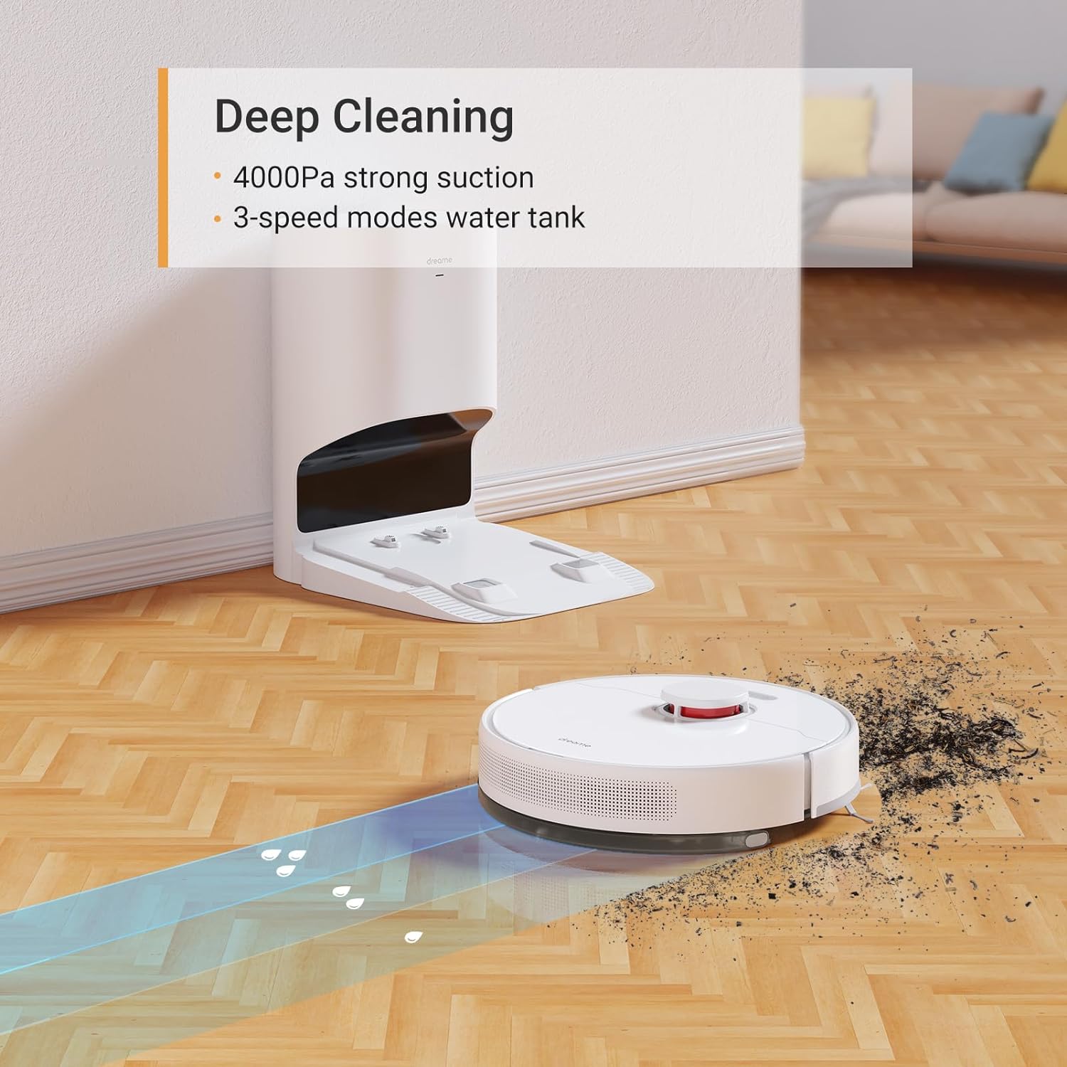 dreame D10 Plus Robot Vacuum and Mop with Self-Emptying Base for 45 Days of Cleaning