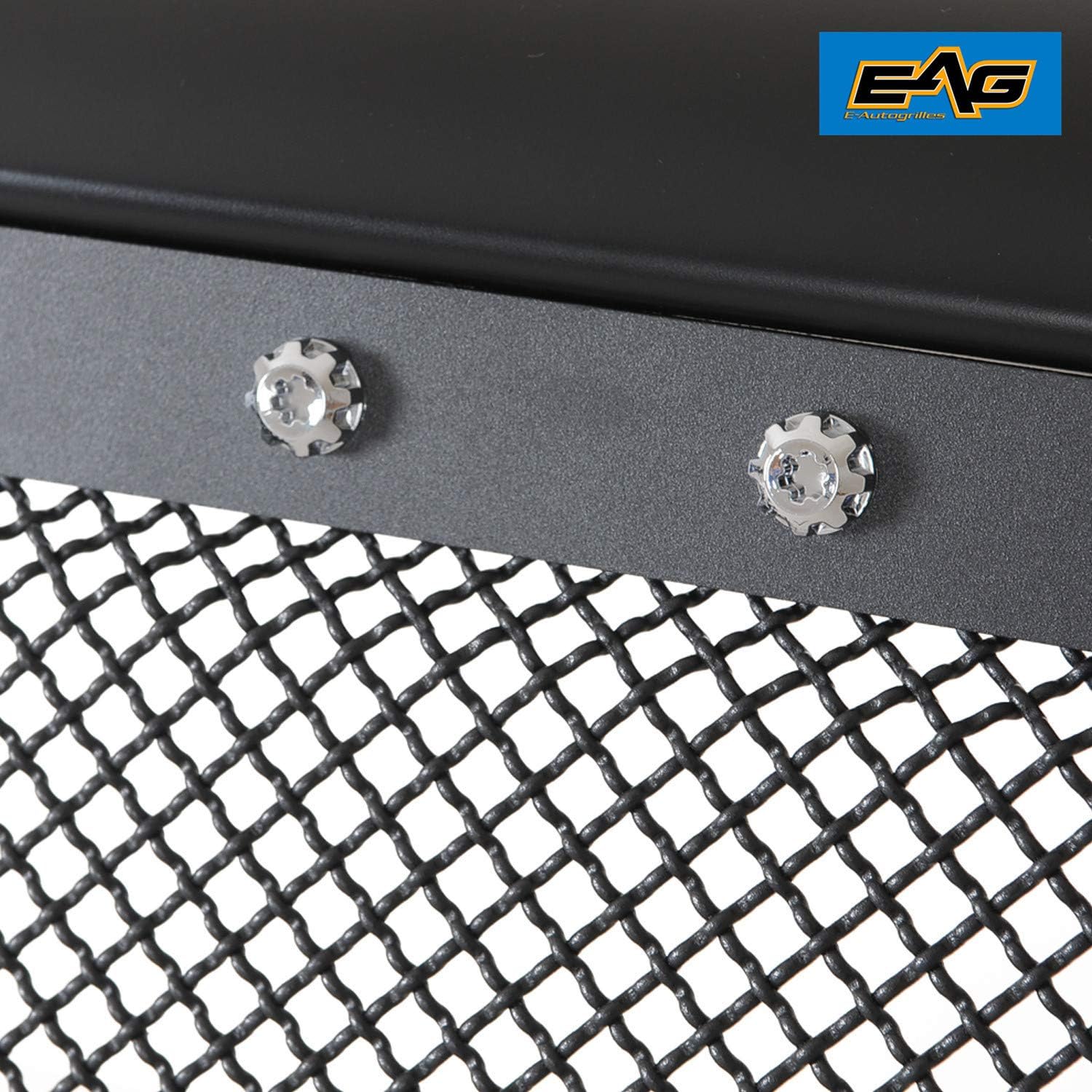 EAG Rivet Studded Frame Black Stainless Steel Wire Mesh Packaged Grille Fit for 02-05 Ram 1500/03-05 Ram 2500/3500