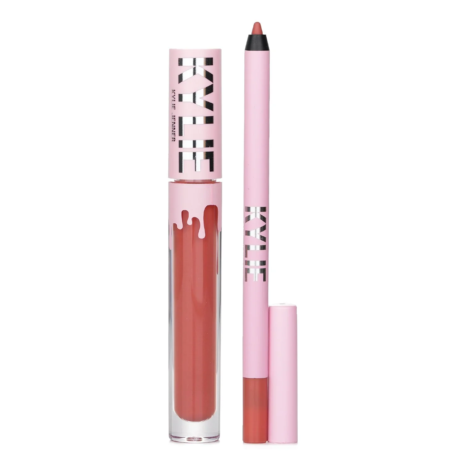 Kylie By Kylie Jenner Matte Lip Kit: Matte Liquid Lipstick 3ml + Lip Liner 1.1g - # 802 Candy K Matte (box slightly damage) 2pcs