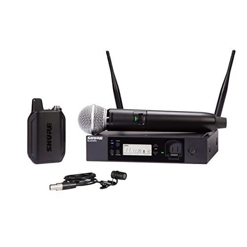 Shure GLXD124R+/85 Dual Band Pro Digital Wireless Microphone System for Church, Karaoke, Vocals - 12-Hour Battery Life