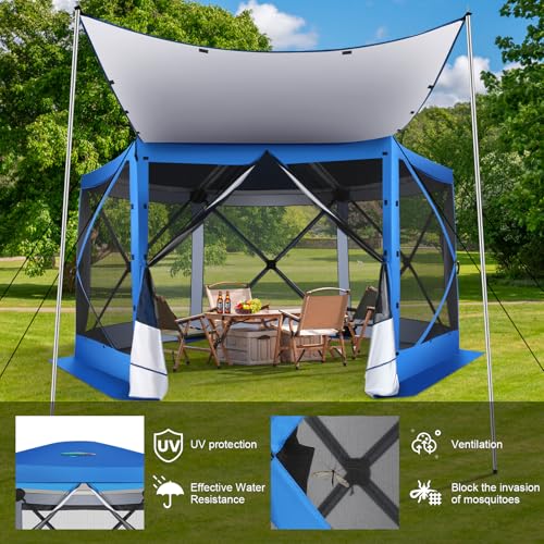 COBIZI 12x12ft Pop up Gazebo Screen Tent Screen House for Camping, Camping Outdoor Screened Gazebo, Canopy Tent